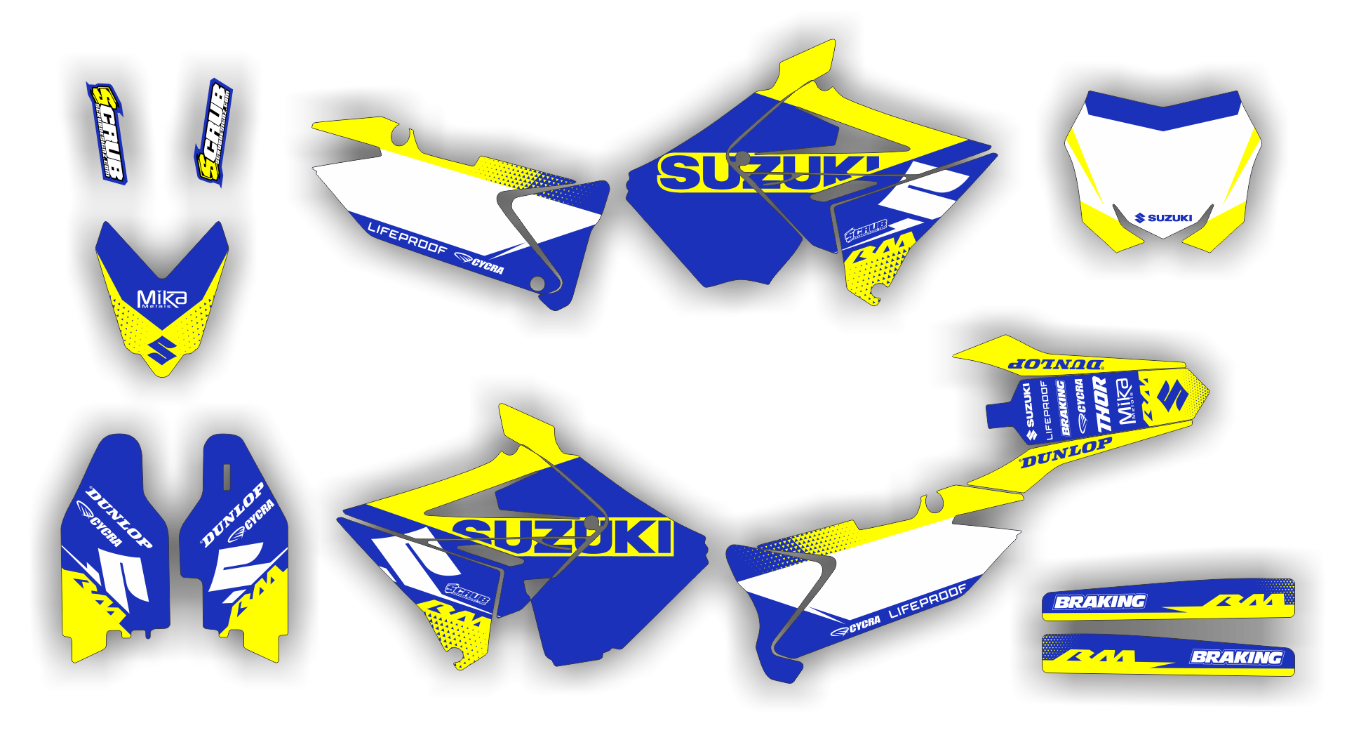 Stock Kit - 567 - Suzuki RM 125-250 01-08 POLISPORT Restyle