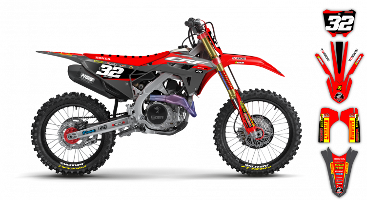 Honda CRF 450R 2021-2024 - Graphics Kit - Dekor Kit - Kit Déco - JM Racing 23 ST