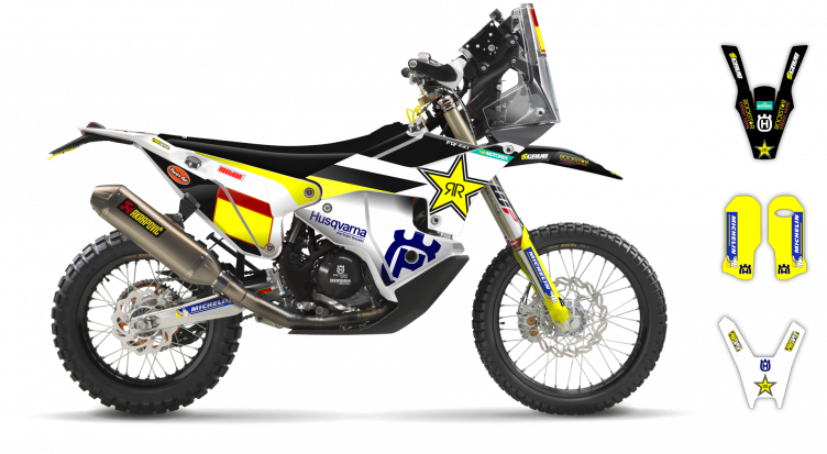 Husqvarna 14->  RALLY REPLICA 450 2018-2023 - Graphics Kit - Dekor Kit - Kit Déco - Dakar FR1 ST