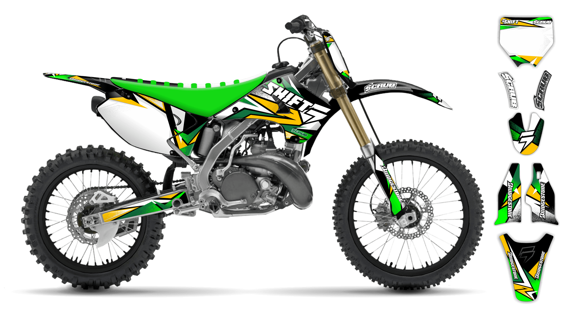 Kawasaki KX 250 1992-1993 Graphics Kit - X-Rut ST