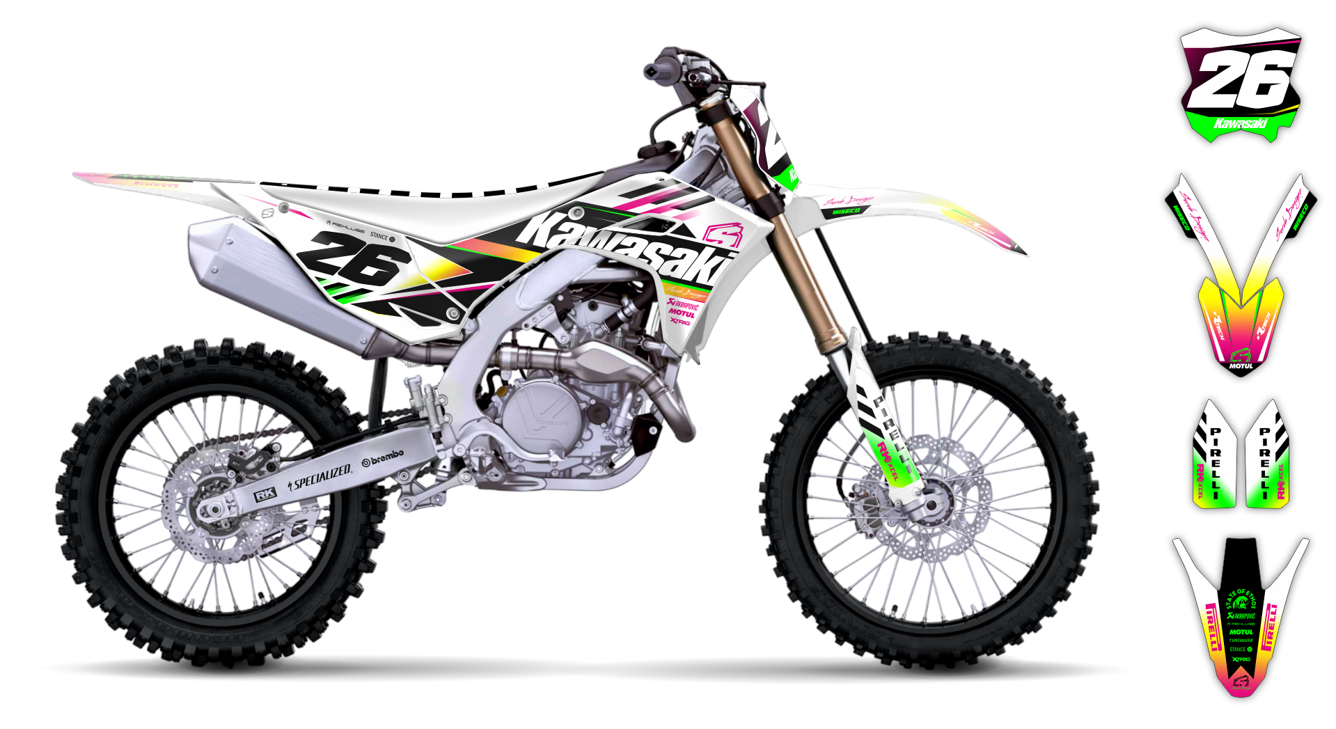 Kawasaki KX 450F 2024-2025 Graphics Kit - Keryaco R3