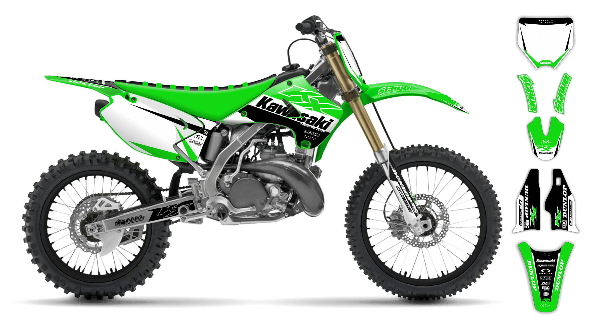 Kawasaki KX 80 1991-1997 Graphics Kit - Zuniper R2