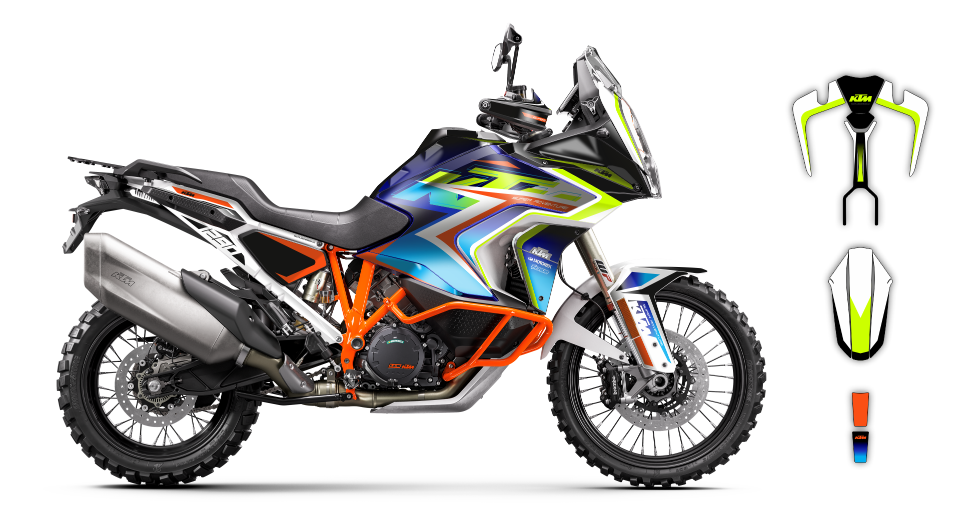 KTM 1290 SUPER ADVENTURE R 2021-2023 Graphics Kit Fluo K-SE1108 ST
