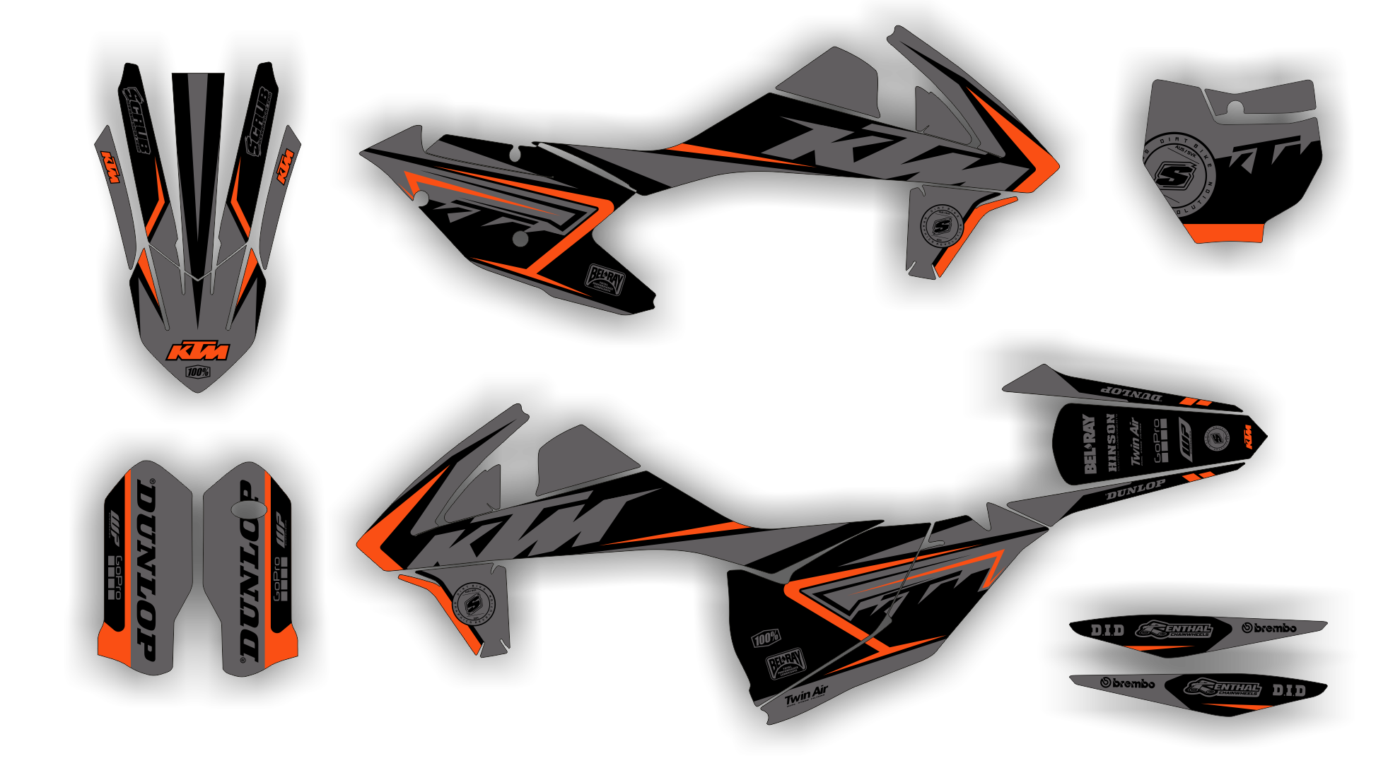 Stock Kit - 547 - KTM EXC 17-19 - FLUO K21 ST