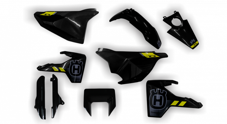 Plastics Kit - Husqvarna 14-> SM 701 - 2016-2024 - Full Kit - Black Trim Kit