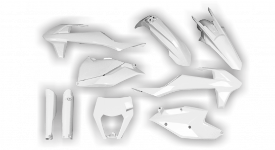 KTM EXC EXC-F / XC-W XCF-W 2017-2019 - Plastics Kit - Plastik Kit - Kit Plastique - Full Kit White 2