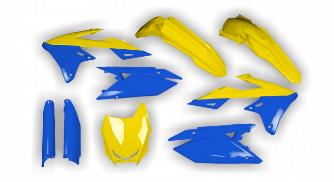 Plastics kit - Suzuki - RMZ - 2018-2024 - Yellow Blue