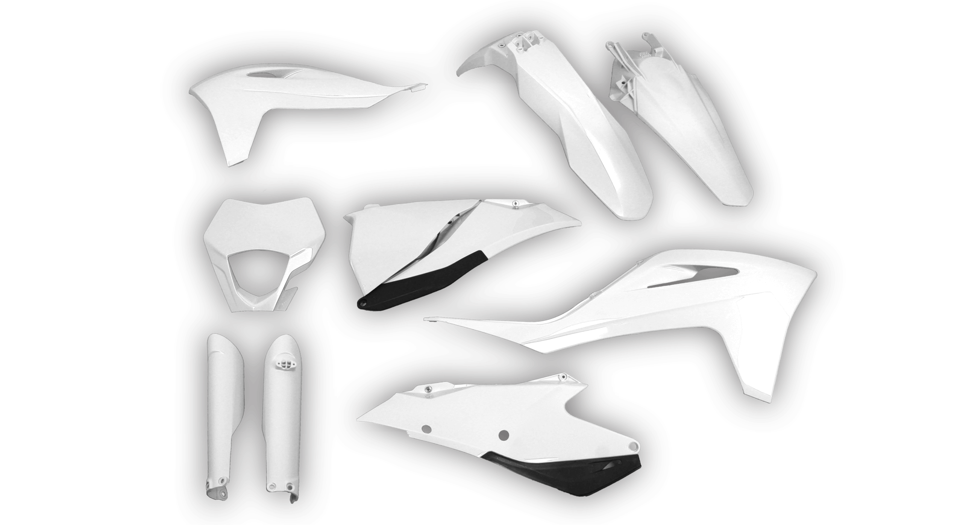 Gas Gas EC EC-F Series 2021-2023 - Plastics Kit - Plastik Kit - Kit Plastique -  White