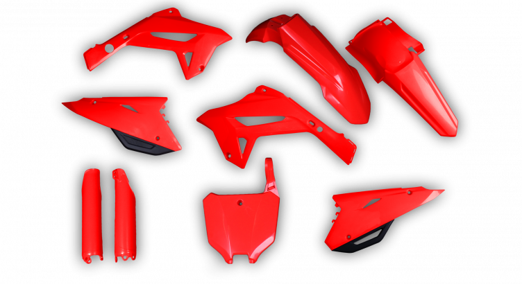Honda CR 125-250 Restyle 2022 2002-2007 - Plastics Kit - Plastik Kit - Kit Plastique - Full Kit Red