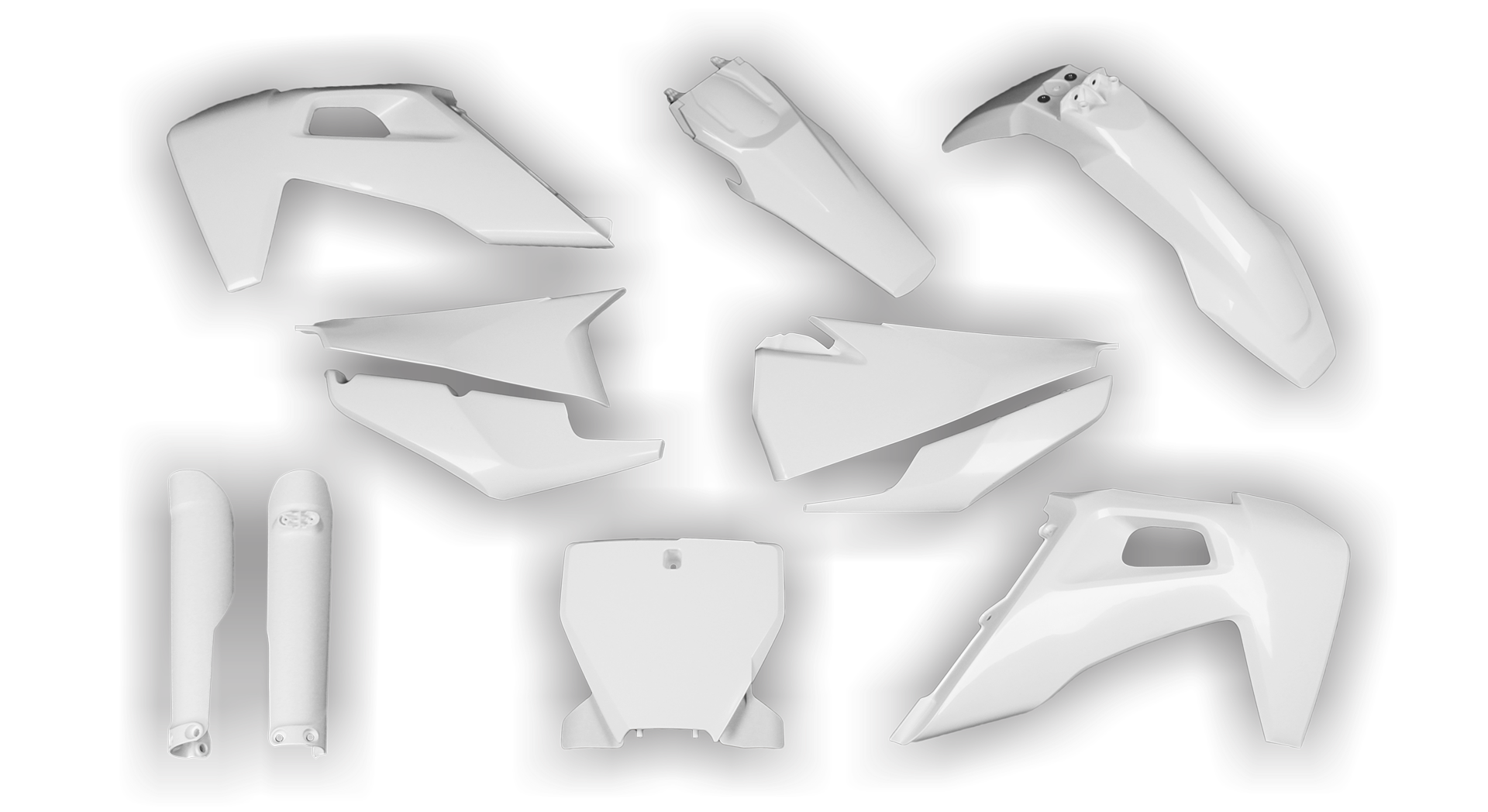 Husqvarna 14-> TC-FC-FX Series 2019-2022 - Plastics Kit - Plastik Kit - Kit Plastique - Full Kit White