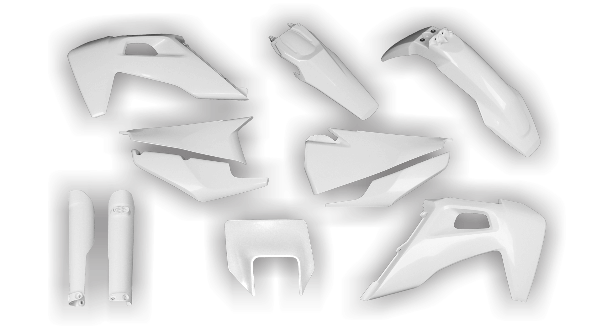 Husqvarna 14-> TE-FE Series 2020-2023 - Plastics Kit - Plastik Kit - Kit Plastique - Full Kit White