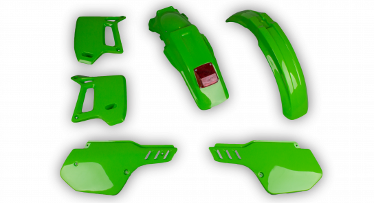 Plastik Kit - Kawasaki - KDX 200 - 1990-1994 - Full Kit - Grün