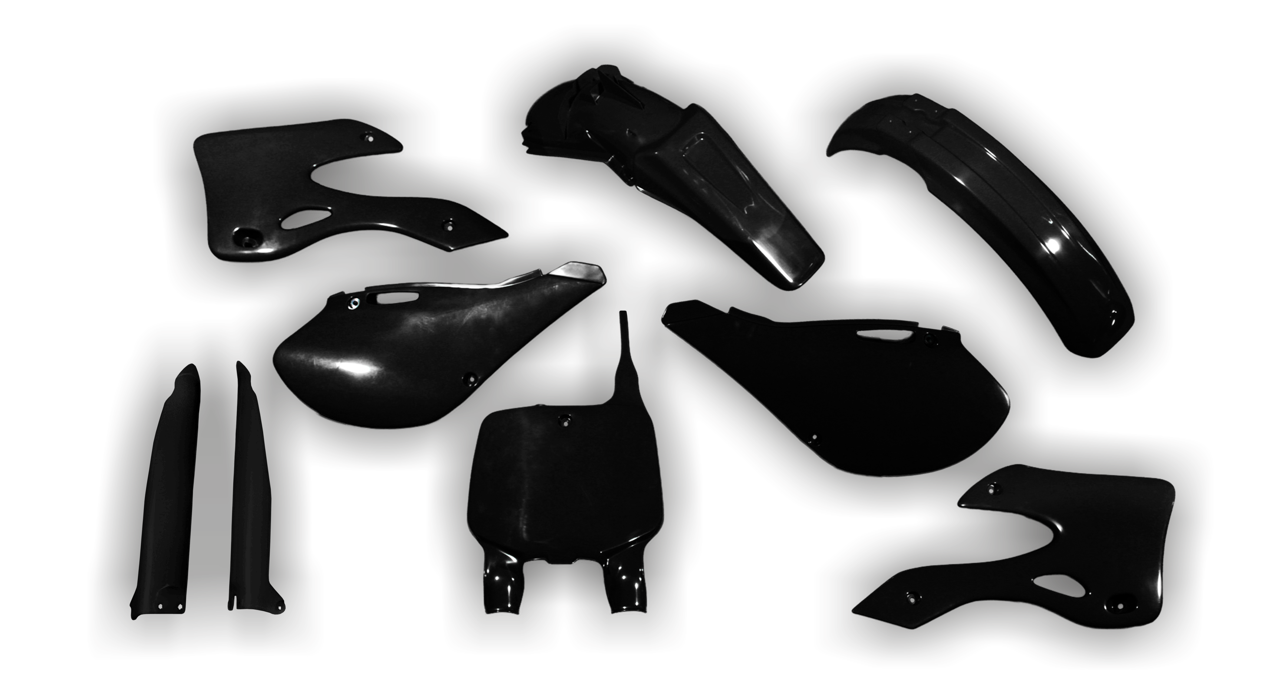 Plastics Kit - Kawasaki - KX 125 - 1999-2002 - Full Kit - Black