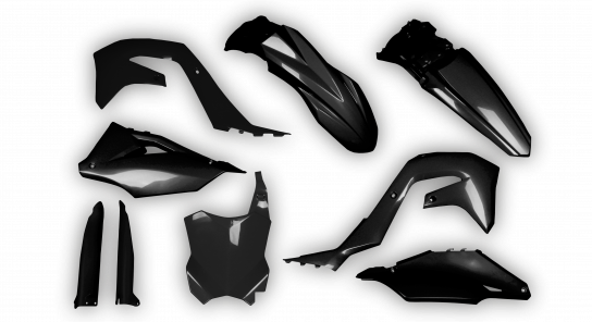 Kawasaki KX 125-250 Restyle 2003 - Plastics Kit - Plastik Kit - Kit Plastique - Full Kit Black
