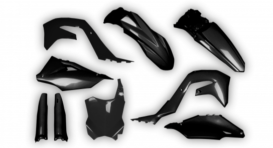 Kawasaki KX 125-250 Restyle 2004-2008 - Plastics Kit - Plastik Kit - Kit Plastique - Full Kit Black