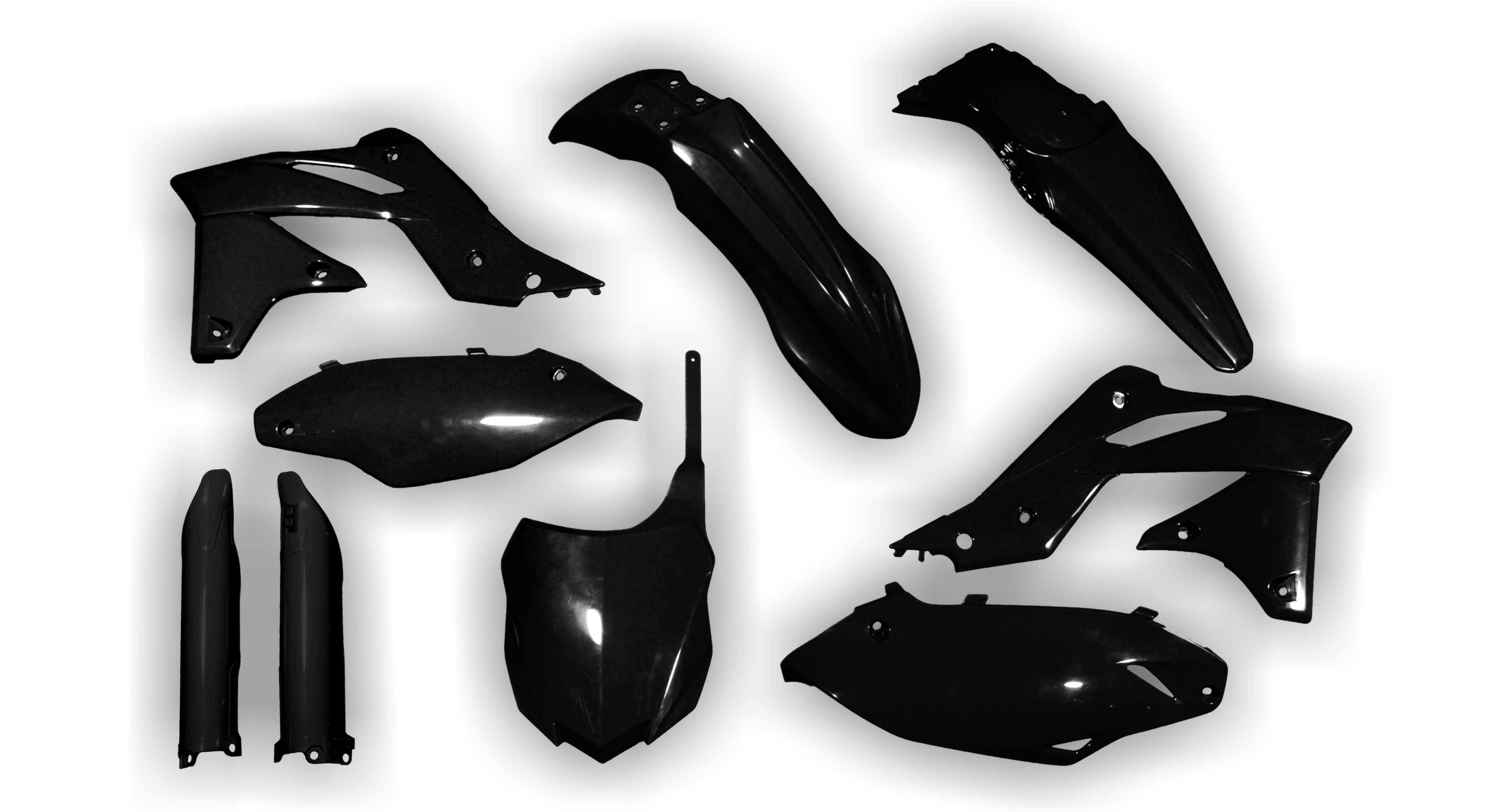 Plastik Kit - Kawasaki - KX 250F - 2013-2016 - Full Kit - Schwarz