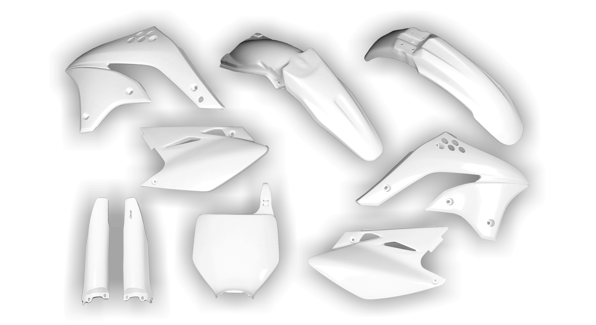 Plastics Kit - Kawasaki - KX 450F - 2006-2008 - Full Kit - White 1