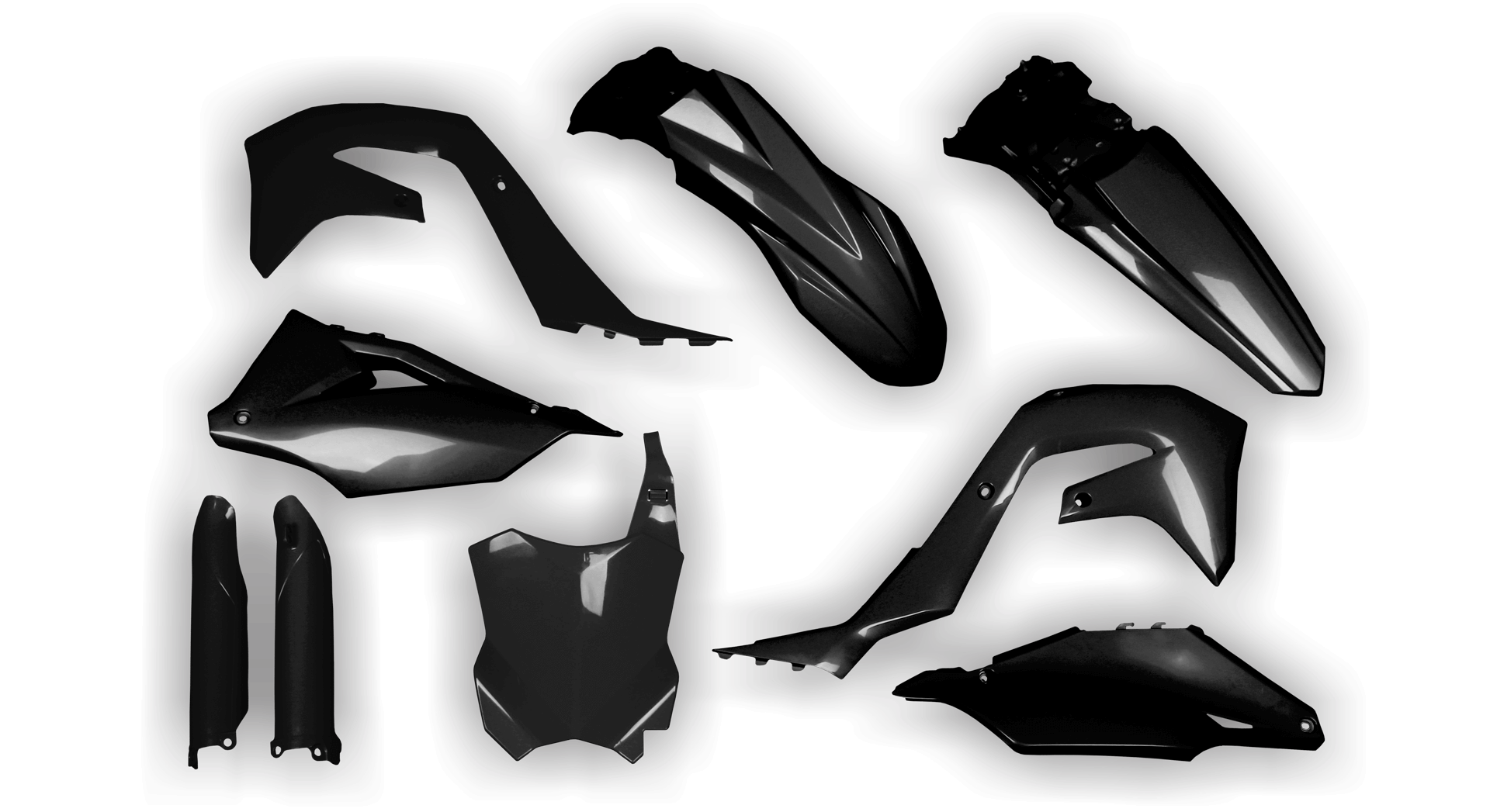 Kawasaki KX 450F 2019-2023 - Plastics Kit - Plastik Kit - Kit Plastique - Full Kit Black