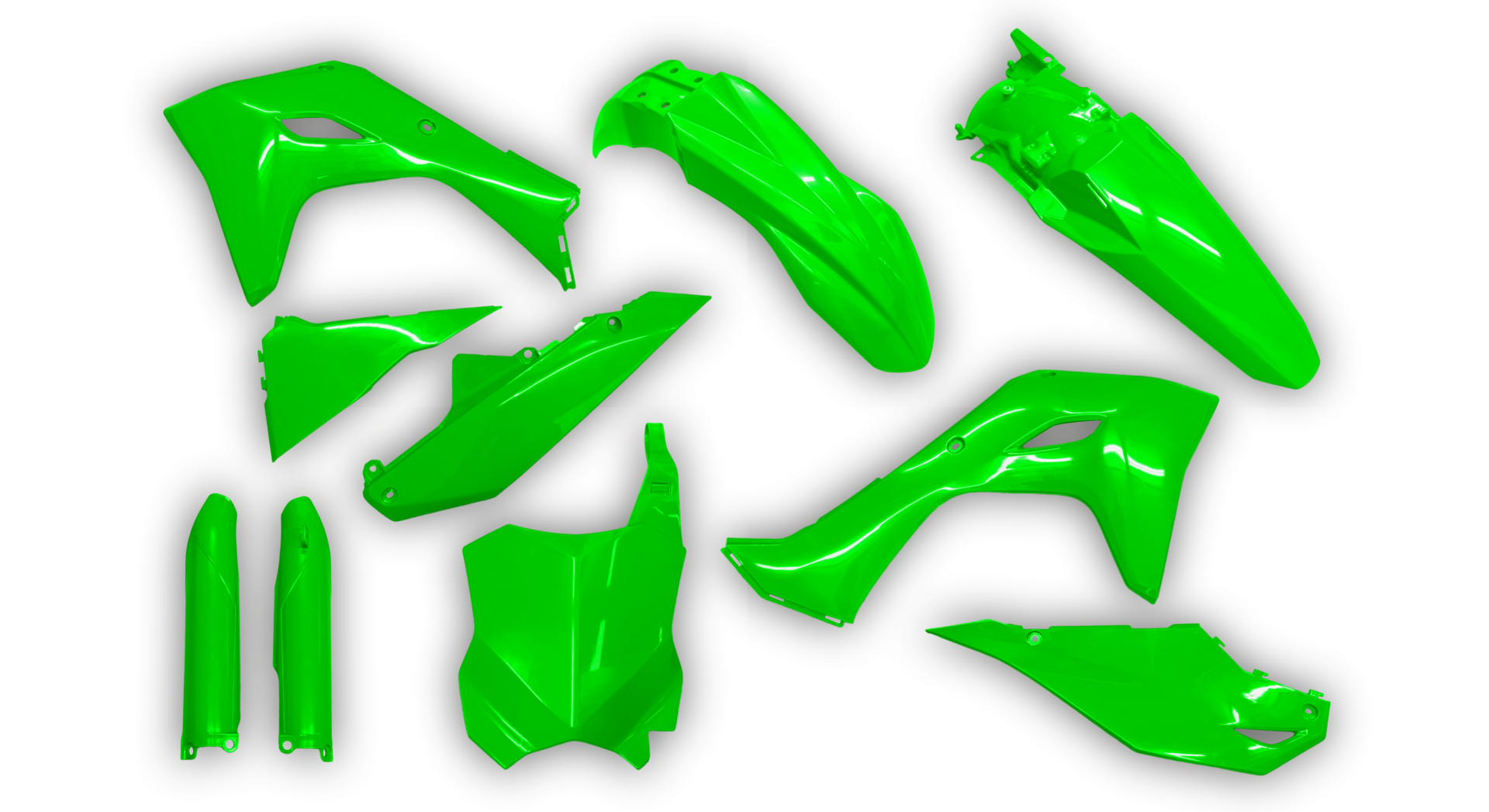 Kawasaki KX 450F 2024 - Plastics Kit - Plastik Kit - Kit Plastique - Full Kit Green