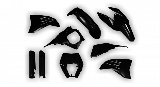 KTM EXC EXC-F / XC-W XCF-W 2008-2011 - Plastics Kit - Plastik Kit - Kit Plastique - Full Kit Black