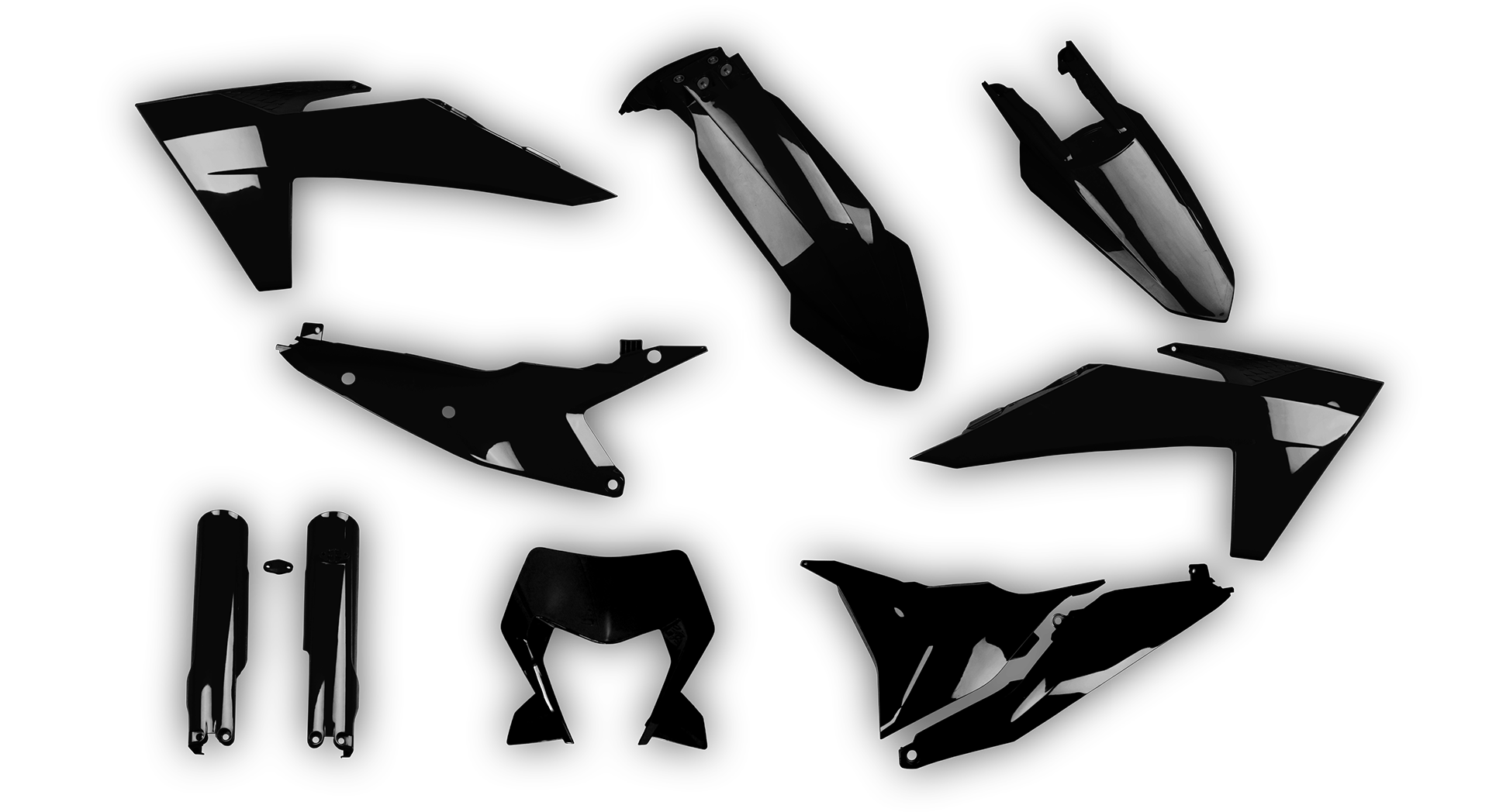 KTM EXC EXC-F / XC-W XCF-W 2024-2025 - Plastics Kit - Plastik Kit - Kit Plastique - Full Kit Black