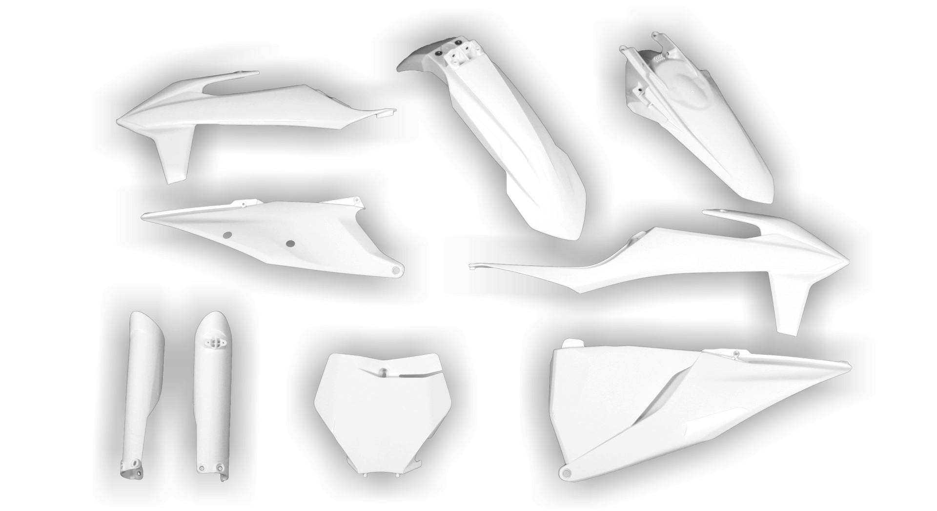 KTM SX SX-F / XC XC-F 2019-2022 - Plastics Kit - Plastik Kit - Kit Plastique - Full Kit White