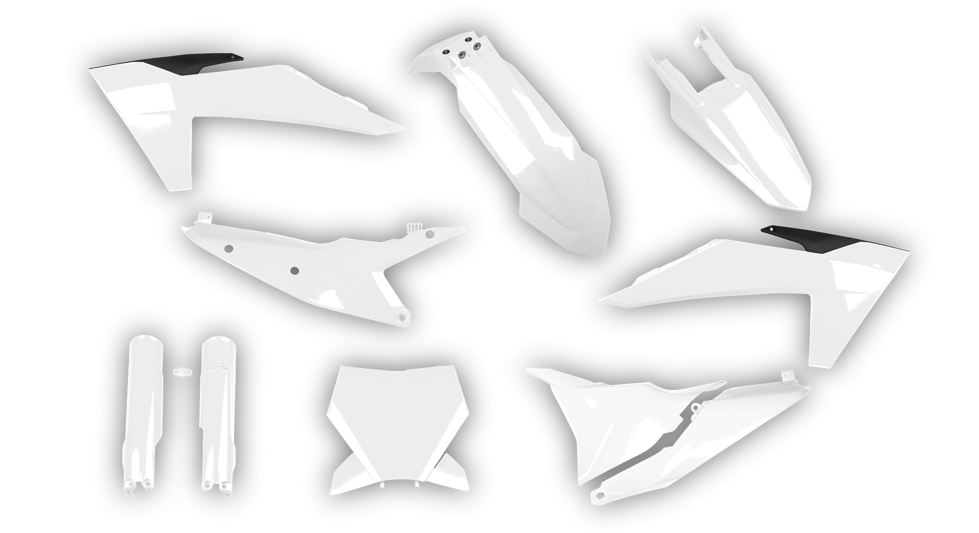 KTM SX SX-F / XC XC-F 2023-2024 - Plastics Kit - Plastik Kit - Kit Plastique - Full Kit White