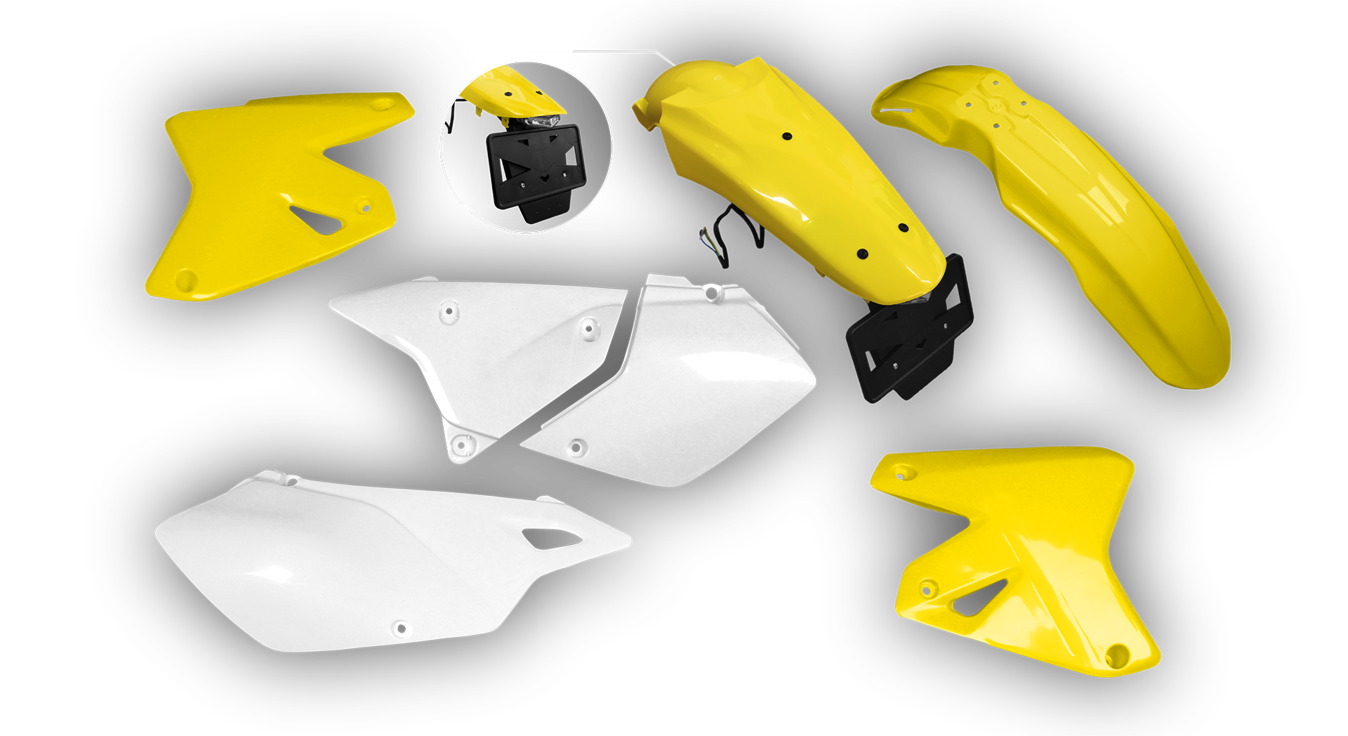Suzuki DRZ 400 Enduro 1999-2024 Plastics Kit - Full Kit White Restyle