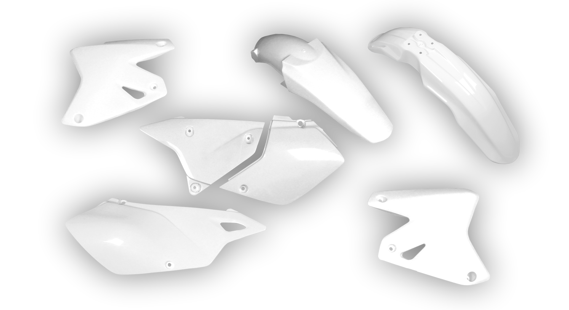Suzuki DRZ 400 Enduro 1999-2023 - Plastics Kit - Plastik Kit - Kit Plastique - Full Kit White