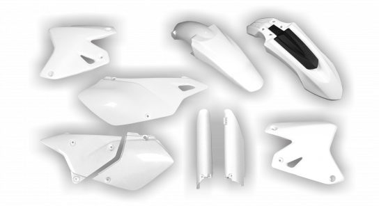 Suzuki DRZ 400 SM 1999-2023 - Plastics Kit - Plastik Kit - Kit Plastique - Full Kit White