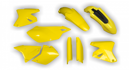 Suzuki DRZ 400 SM 1999-2023 - Plastics Kit - Plastik Kit - Kit Plastique - Full Kit Yellow