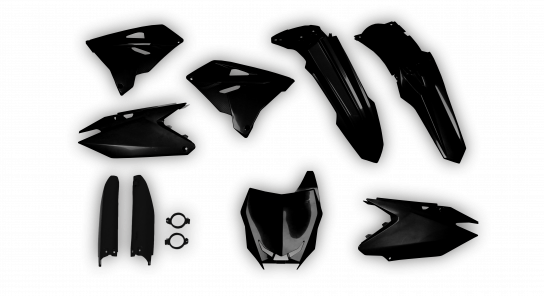 Suzuki RM 125-250 Restyle 2001-2003 - Plastics Kit - Plastik Kit - Kit Plastique - Full Kit Black