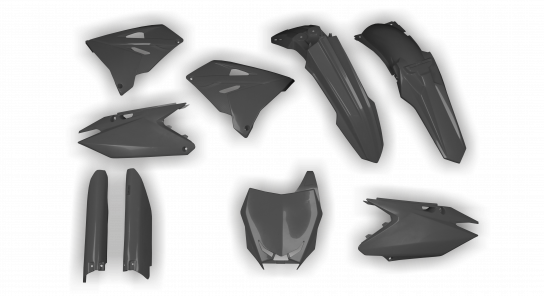 Suzuki RM 125-250 Restyle 2004-2008 - Plastics Kit - Plastik Kit - Kit Plastique - Full Kit Nardo Grey