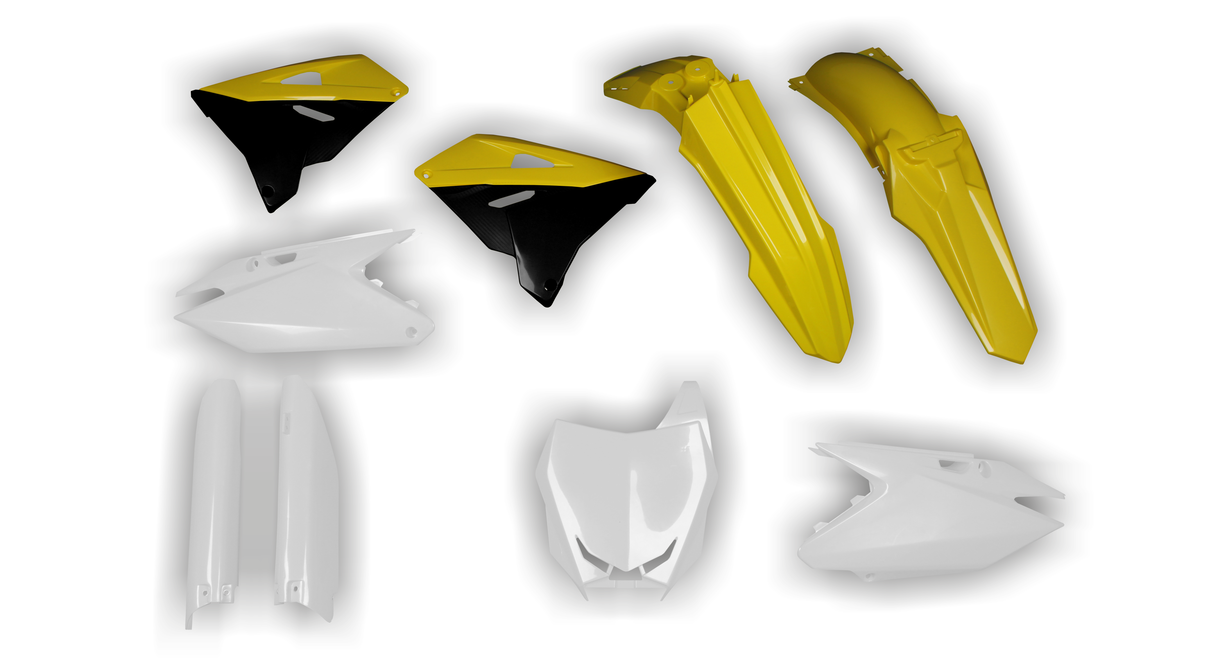 Suzuki RM 125-250 Restyle 2004-2008 - Plastics Kit - Plastik Kit - Kit Plastique - Full Kit OEM