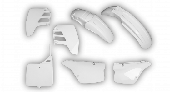 Suzuki RM 125 1989-1991 - Plastics Kit - Plastik Kit - Kit Plastique - Full Kit White