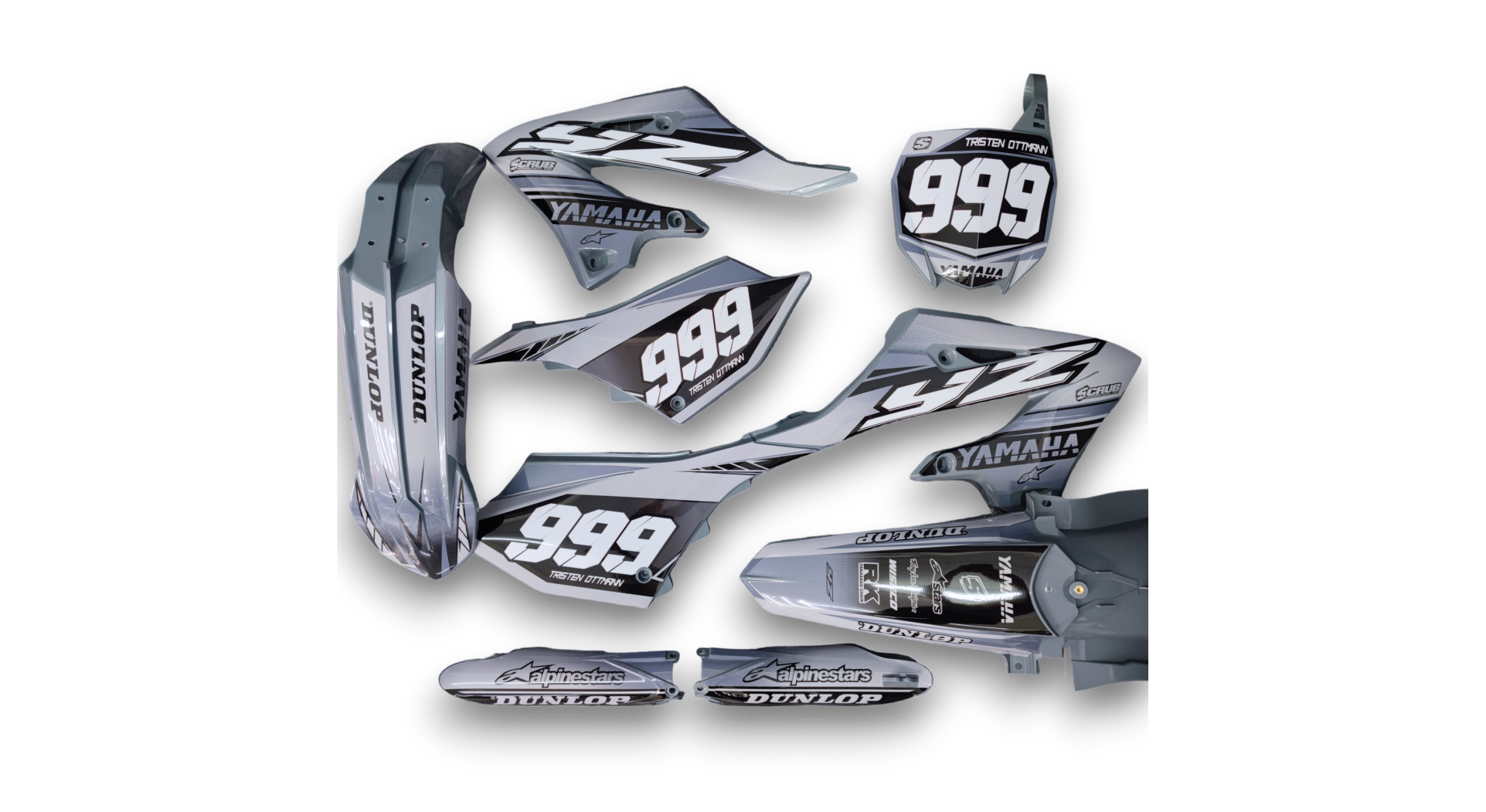 Yamaha - YZ 250 2022-2025 Plastics Kit - Full Kit Quantum Grey