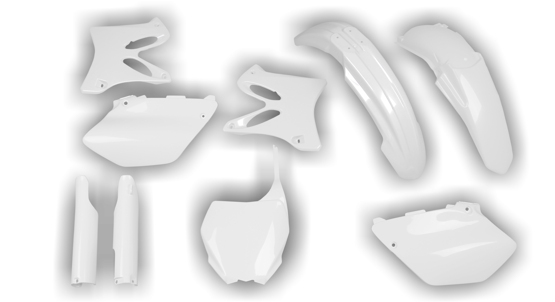 Yamaha - YZ 250 2006-2007 - Plastics Kit - Plastik Kit - Kit Plastique - Full Kit White