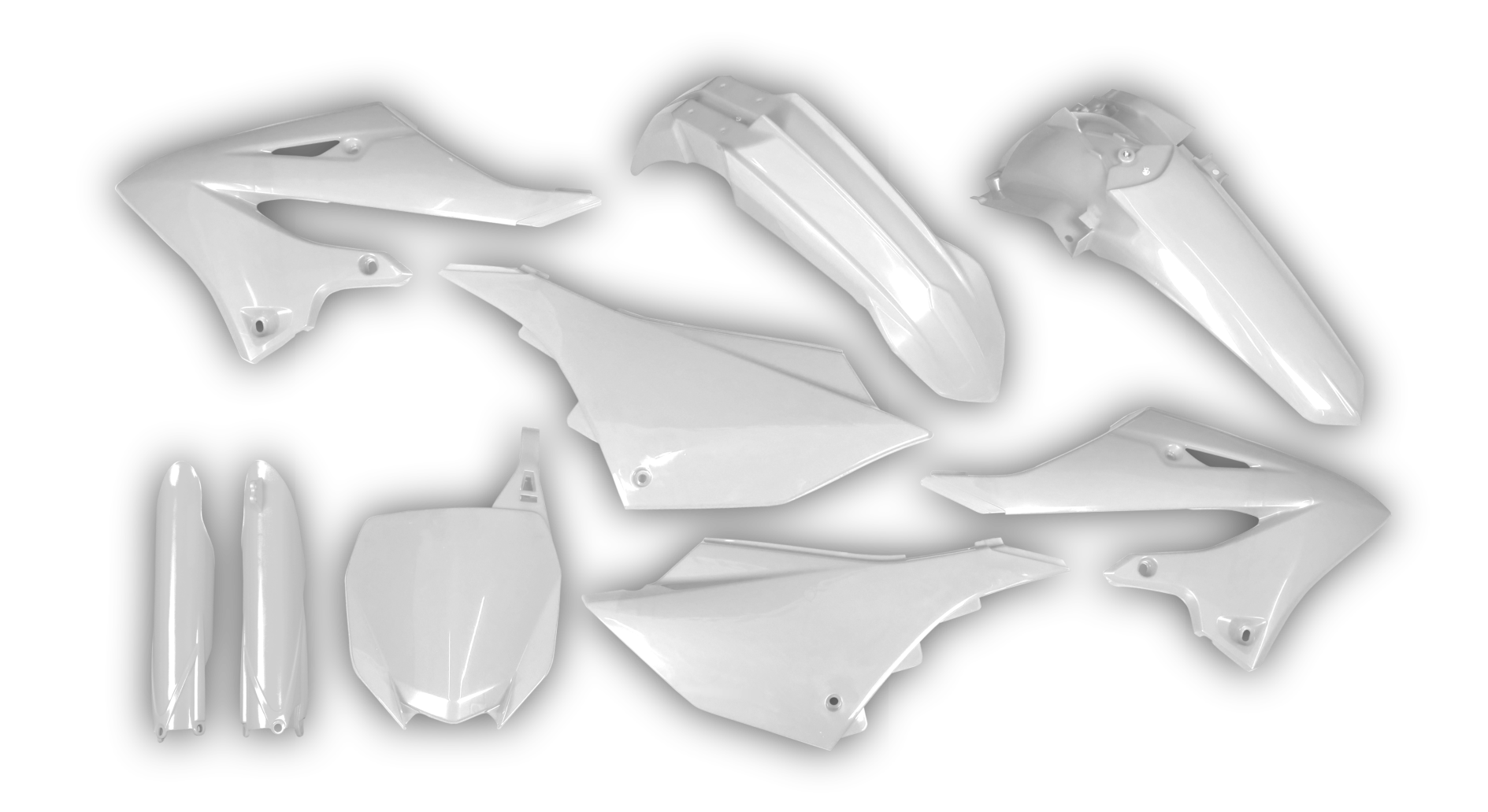 Yamaha - YZ 125 2022-2024 - Plastics Kit - Plastik Kit - Kit Plastique - Full Kit White
