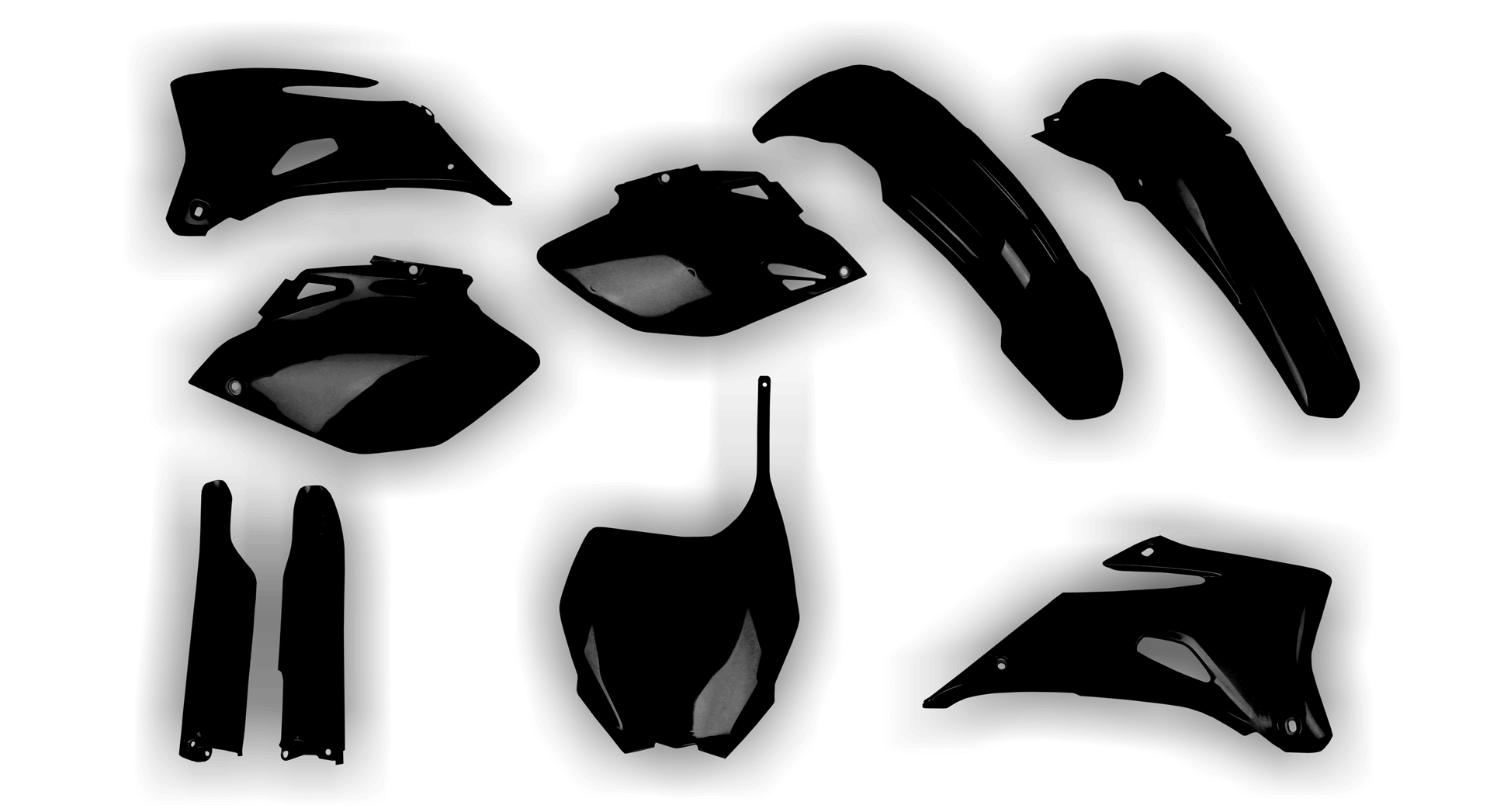 Yamaha - YZ250F 2008-2009 - Plastics Kit - Plastik Kit - Kit Plastique - Full Kit Black