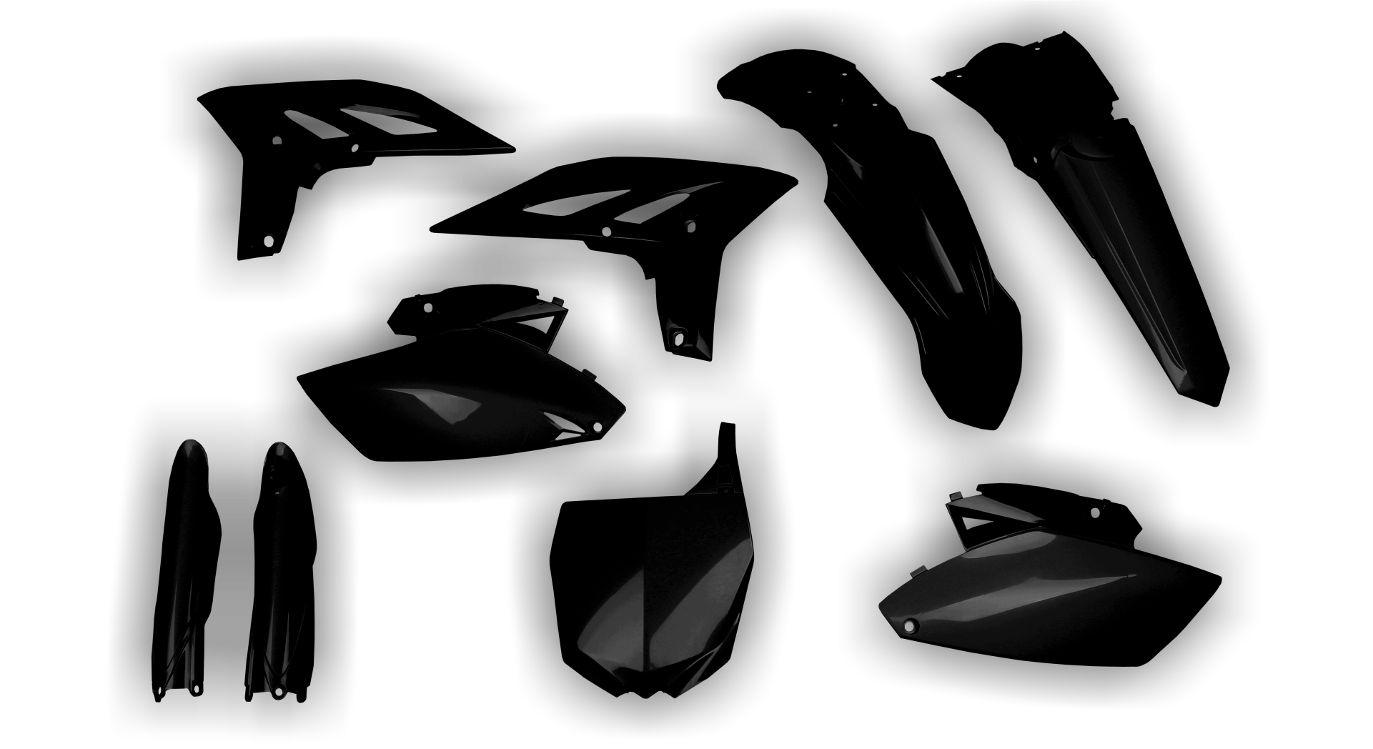 Yamaha - YZ250F 2010-2013 - Plastics Kit - Plastik Kit - Kit Plastique - Full Kit Black